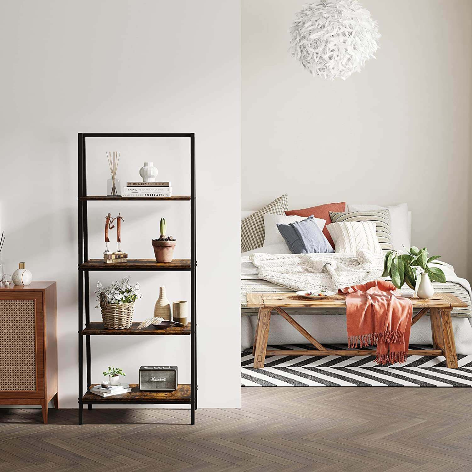 How to Decorate a Ladder Shelf