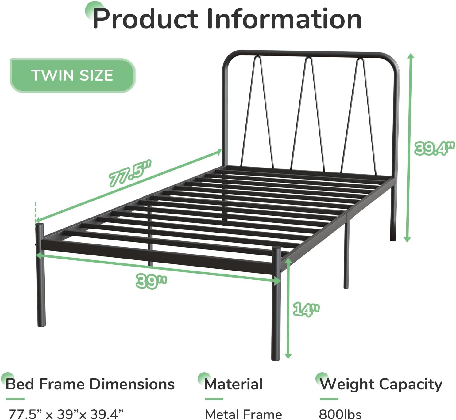 Wrought Metal Bed Frame with Headboard