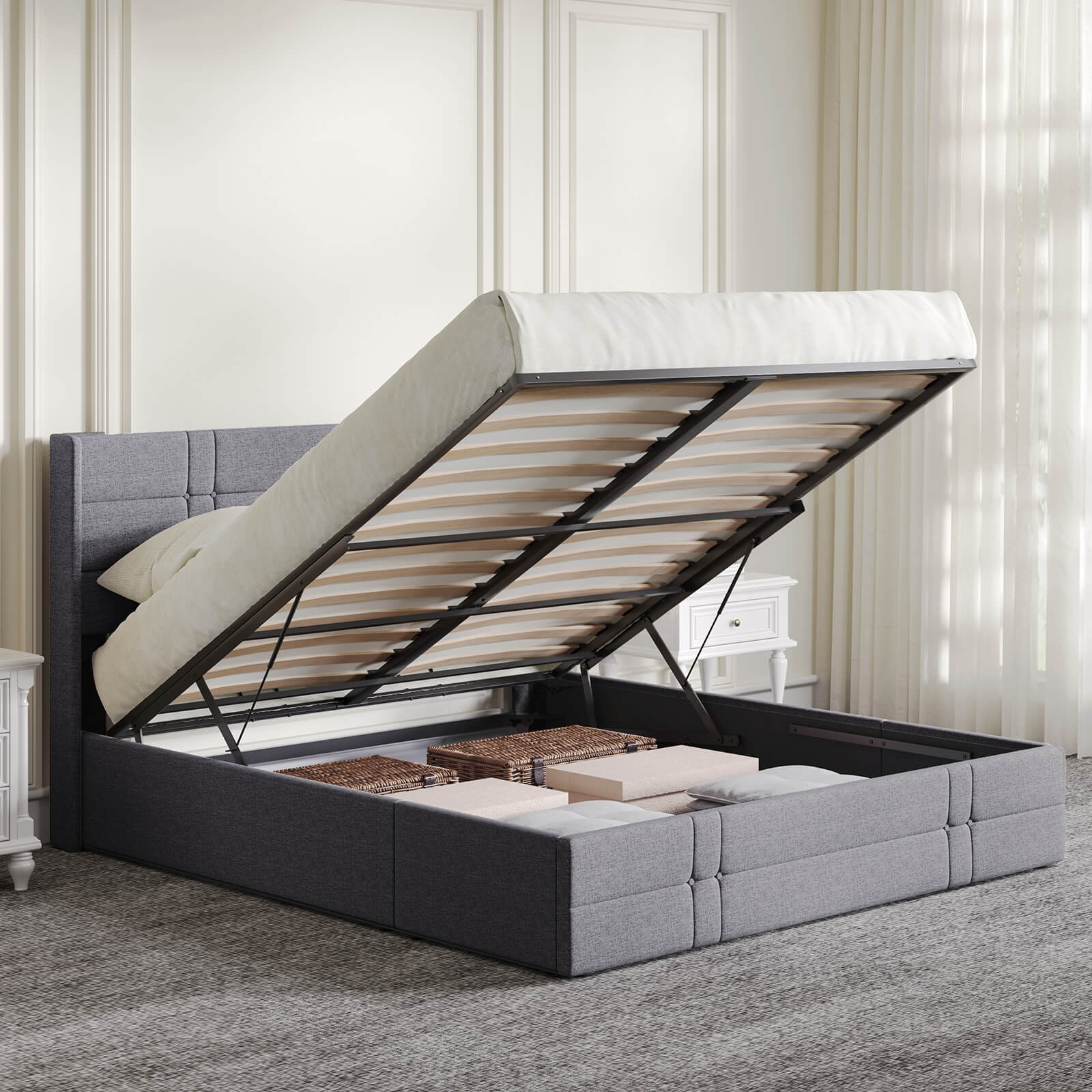 Novilla Robust Bed Frame with Lift Storage