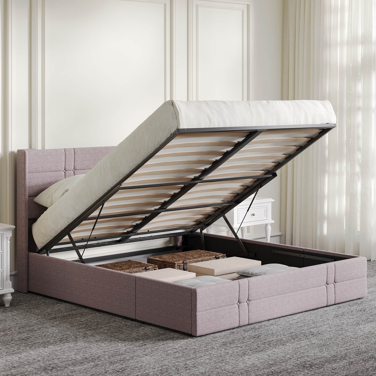 Novilla Robust Bed Frame with Lift Storage