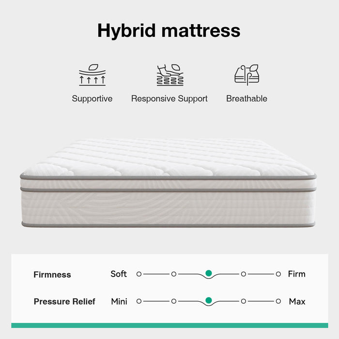 AirBreeze Hybrid Mattress: supportive, responsive, breathable. Adjustable firmness & pressure relief.