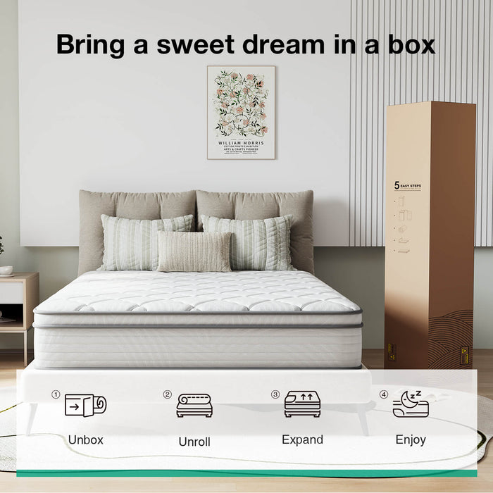 AirBreeze Hybrid Mattress unboxing and setup with easy steps: unbox, unroll, expand, enjoy. Mattress in a box delivery.