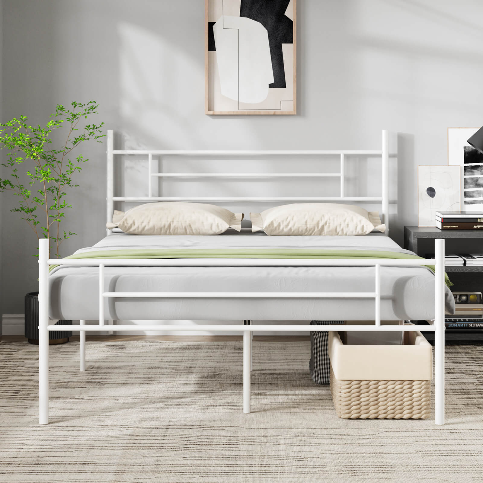 Wrought Metal Sleigh Bed Frame