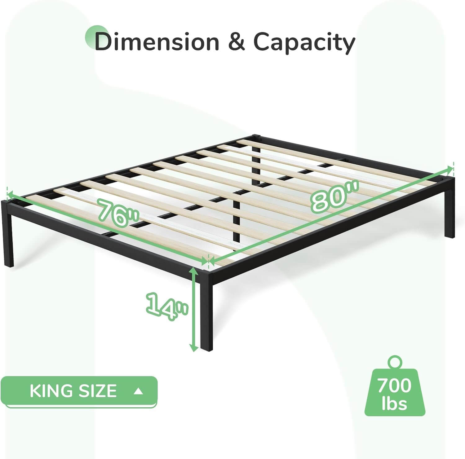 Solid Metal Platform Bed Frame