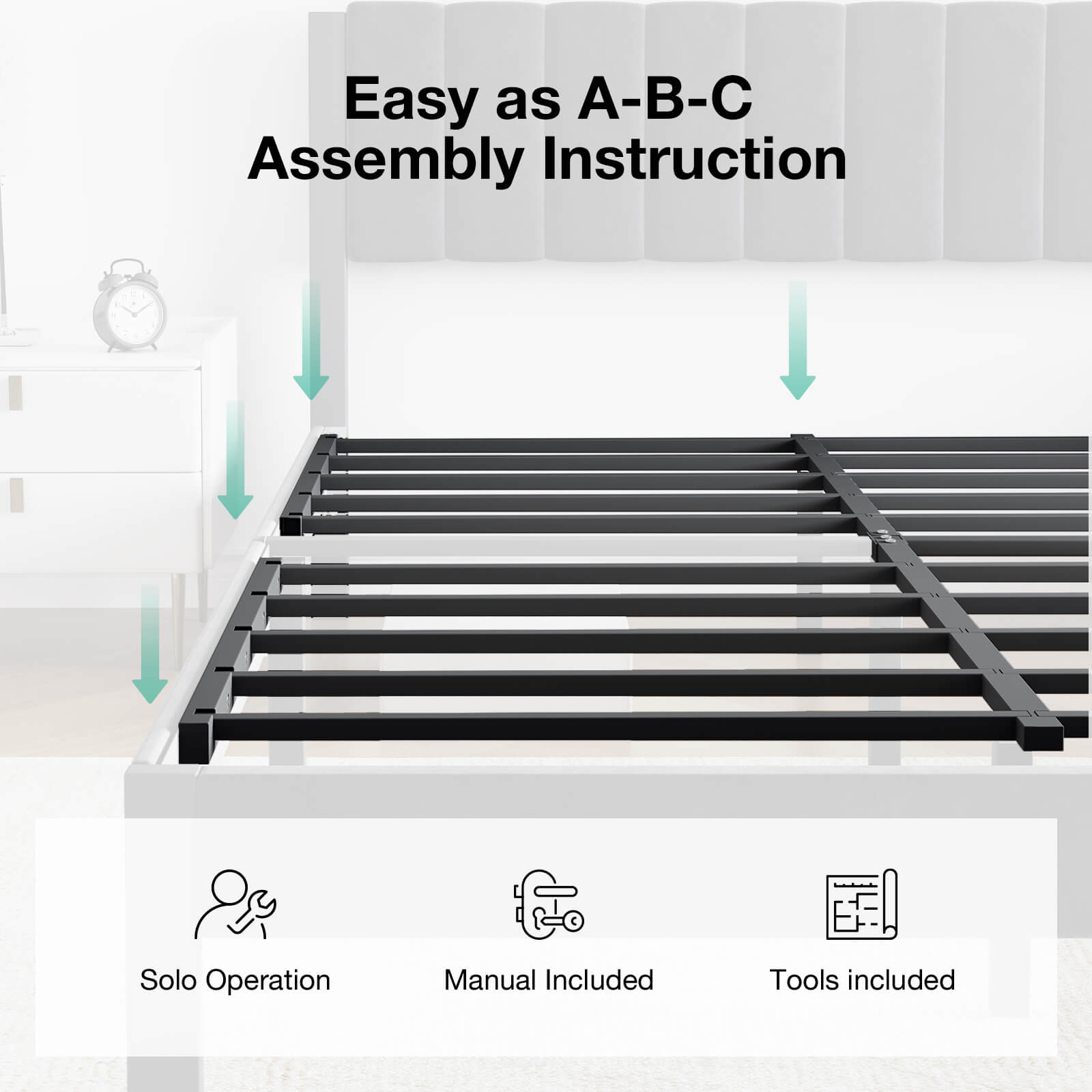 Velvet Upholstered Platform Bed Frame