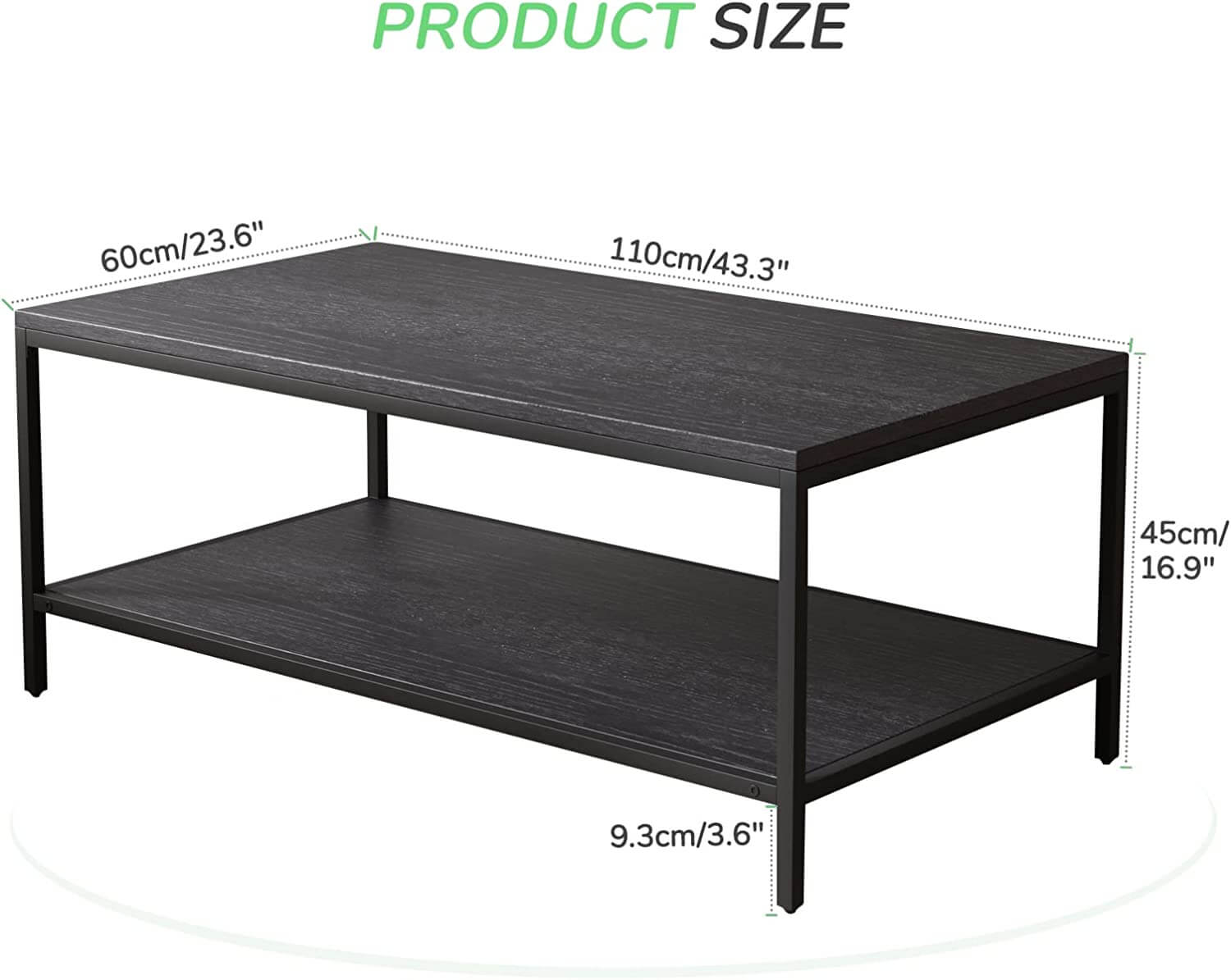 Charcoal Double Layered Coffee Table