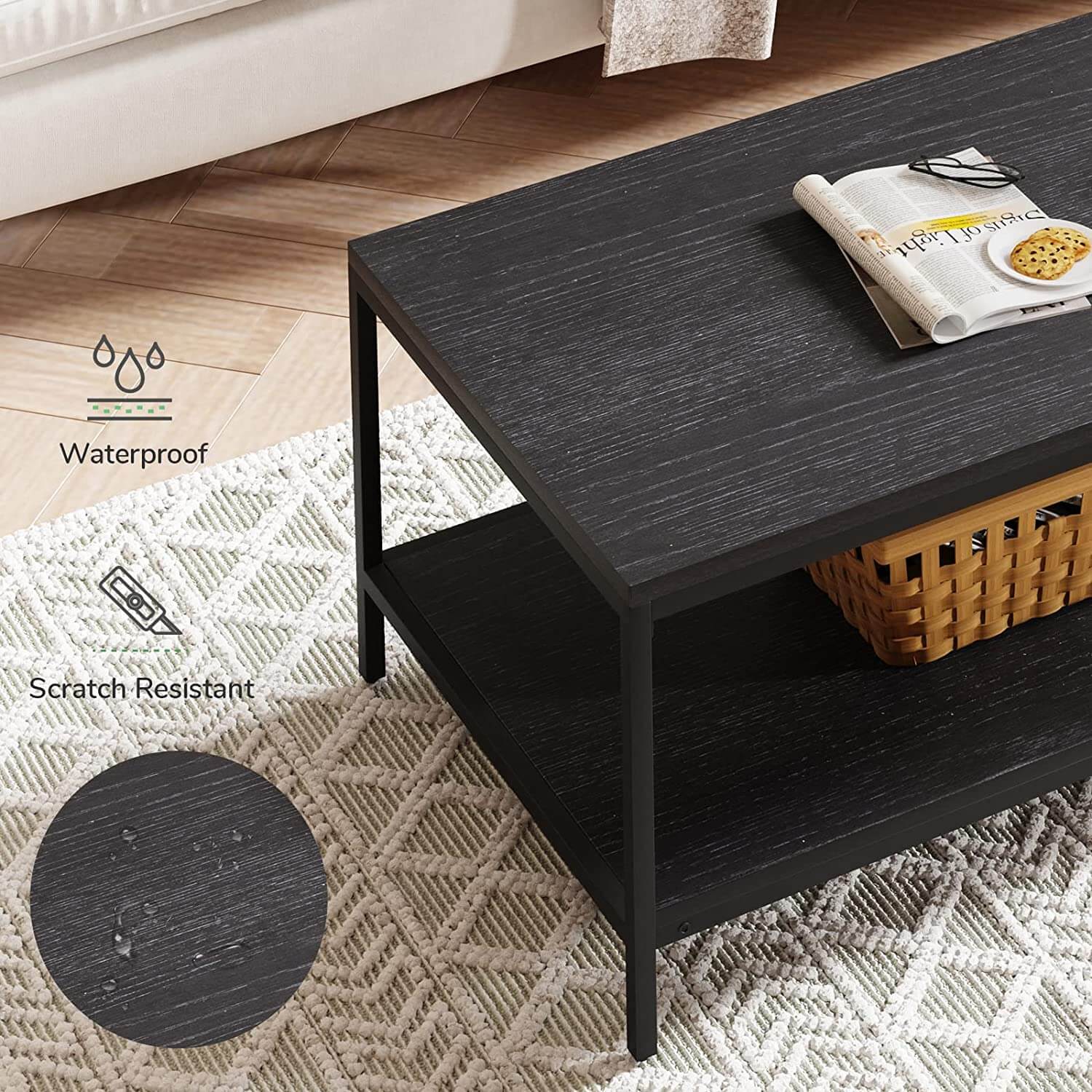 Charcoal Double Layered Coffee Table