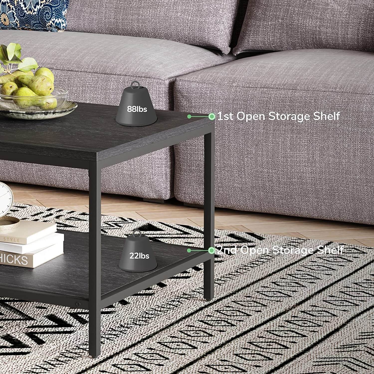 Charcoal Double Layered Coffee Table