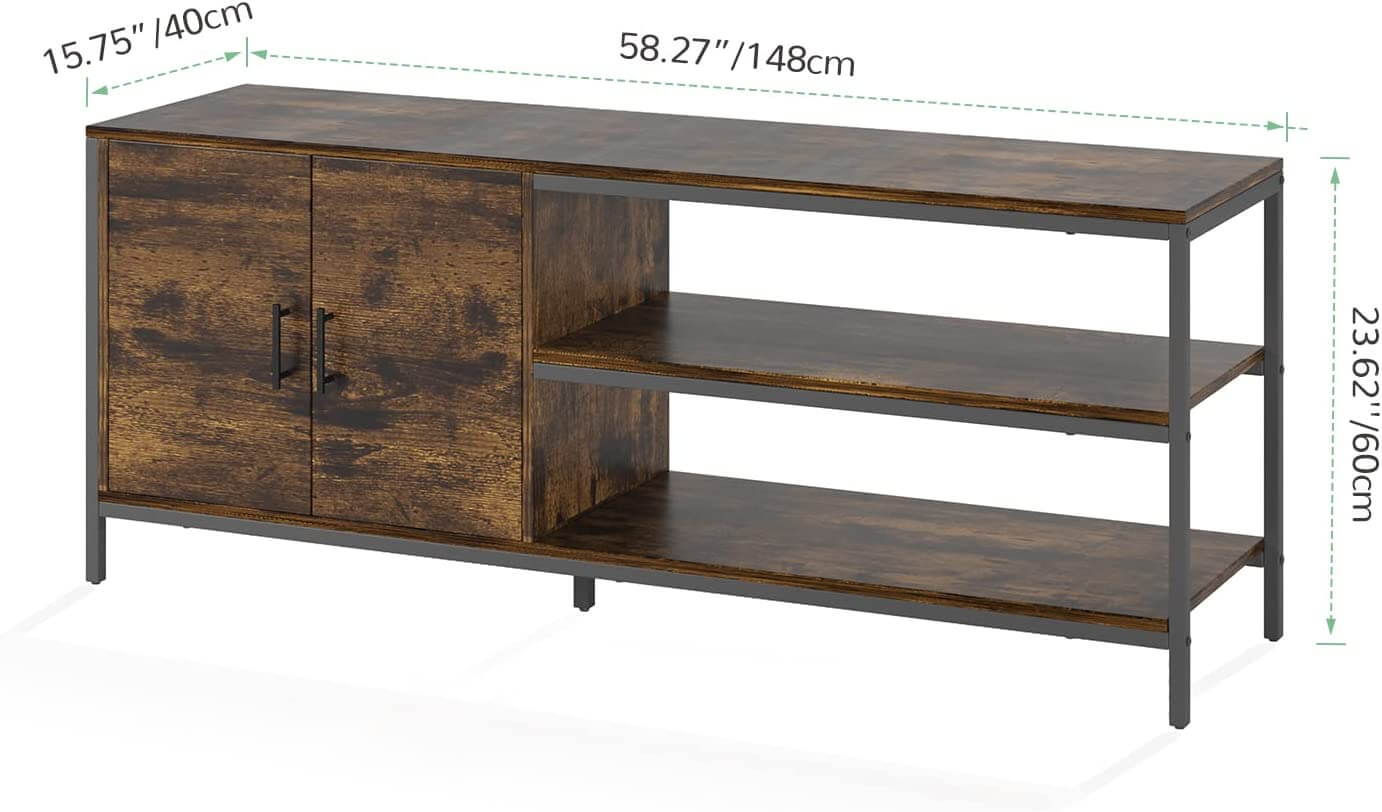 Media Console with Dual Storage Space