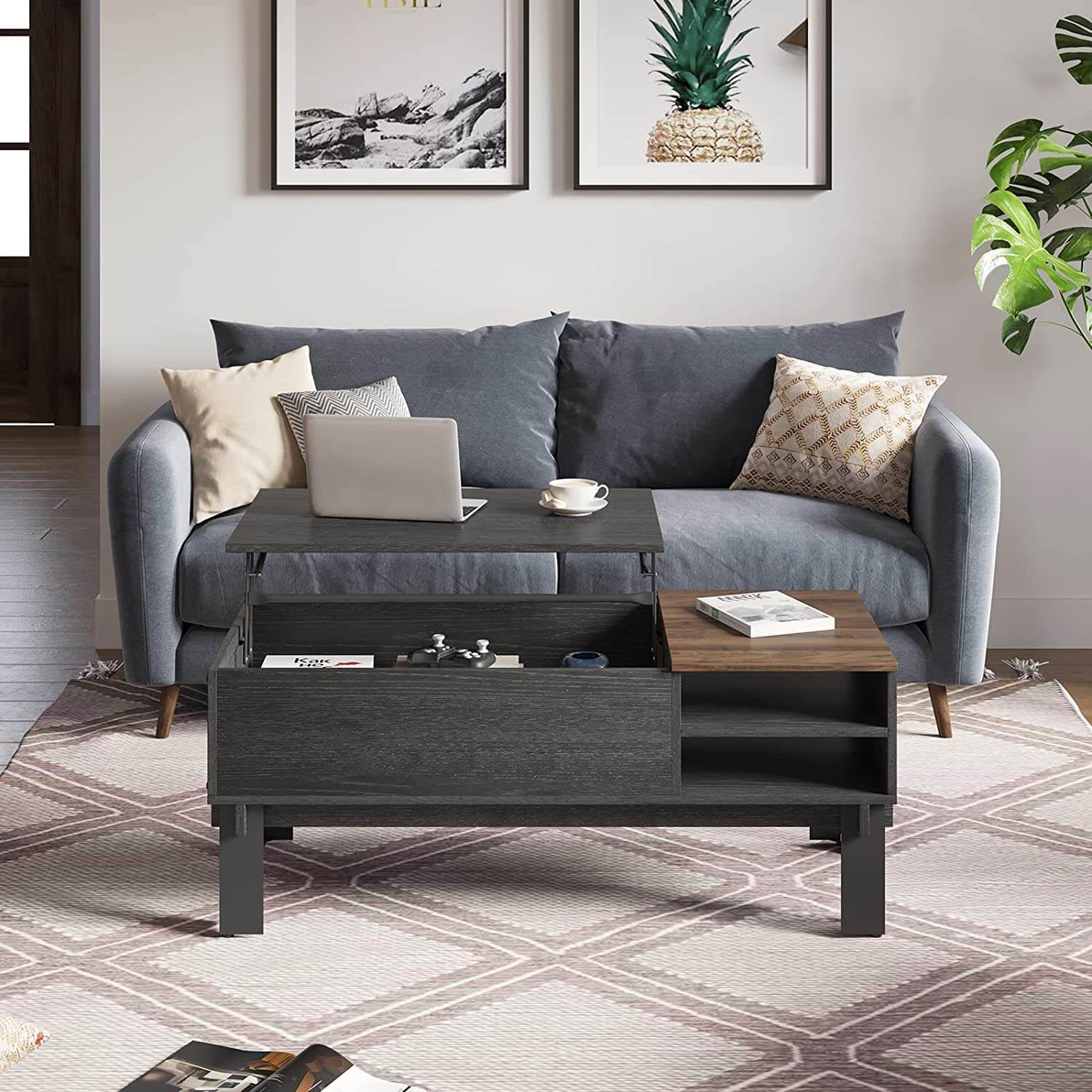 Pop-up Coffee Table with drawers