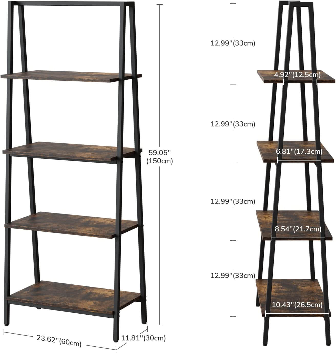 Mission Freestanding Storage Ladder 4-Tier Shelf