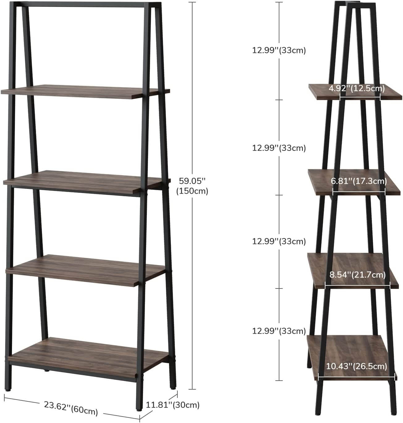 Mission Freestanding Storage Ladder 4-Tier Shelf