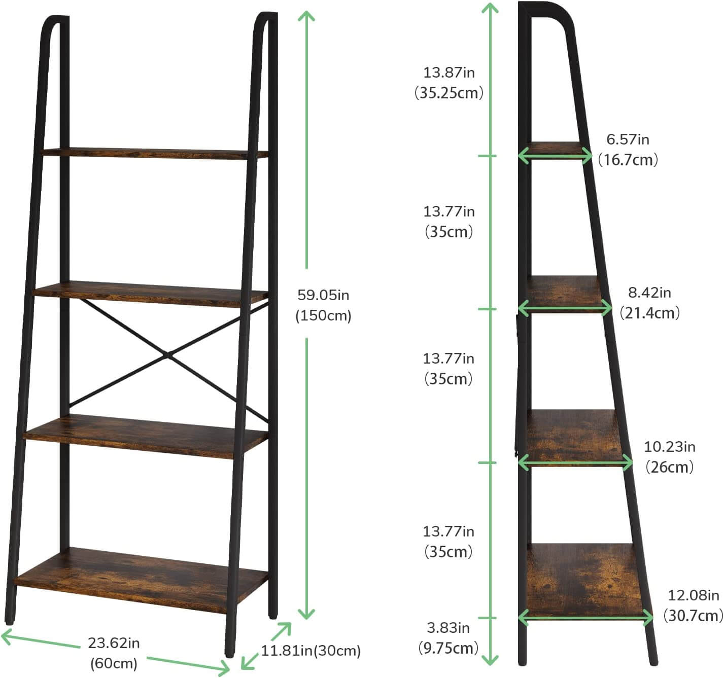 Freestanding Storage Ladder Shelves