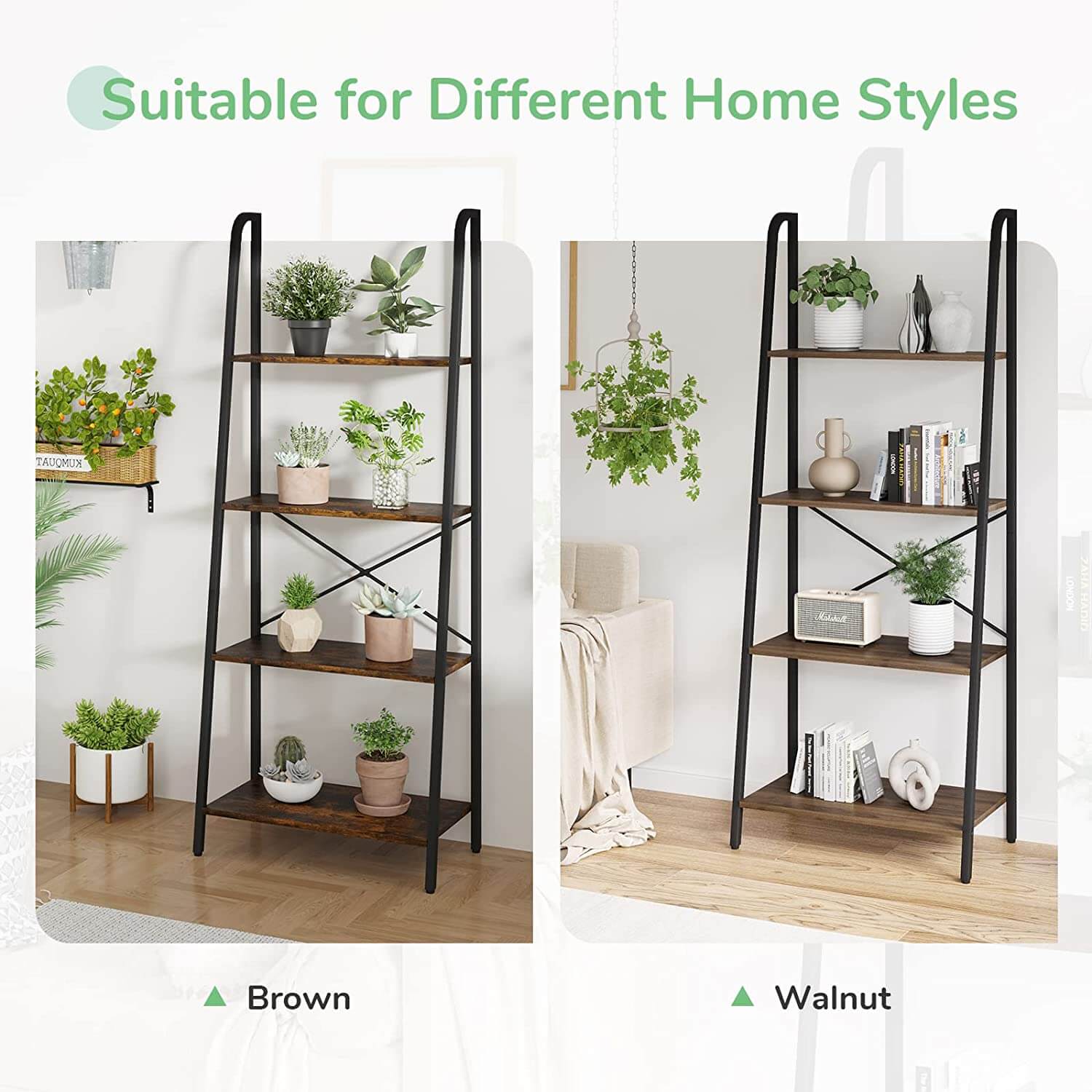 Freestanding Storage Ladder Shelves