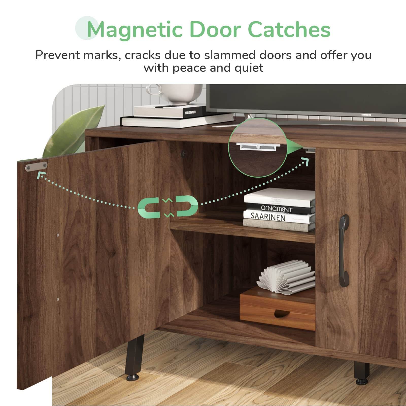 Addition TV Stand with Two Adjustable Shelves