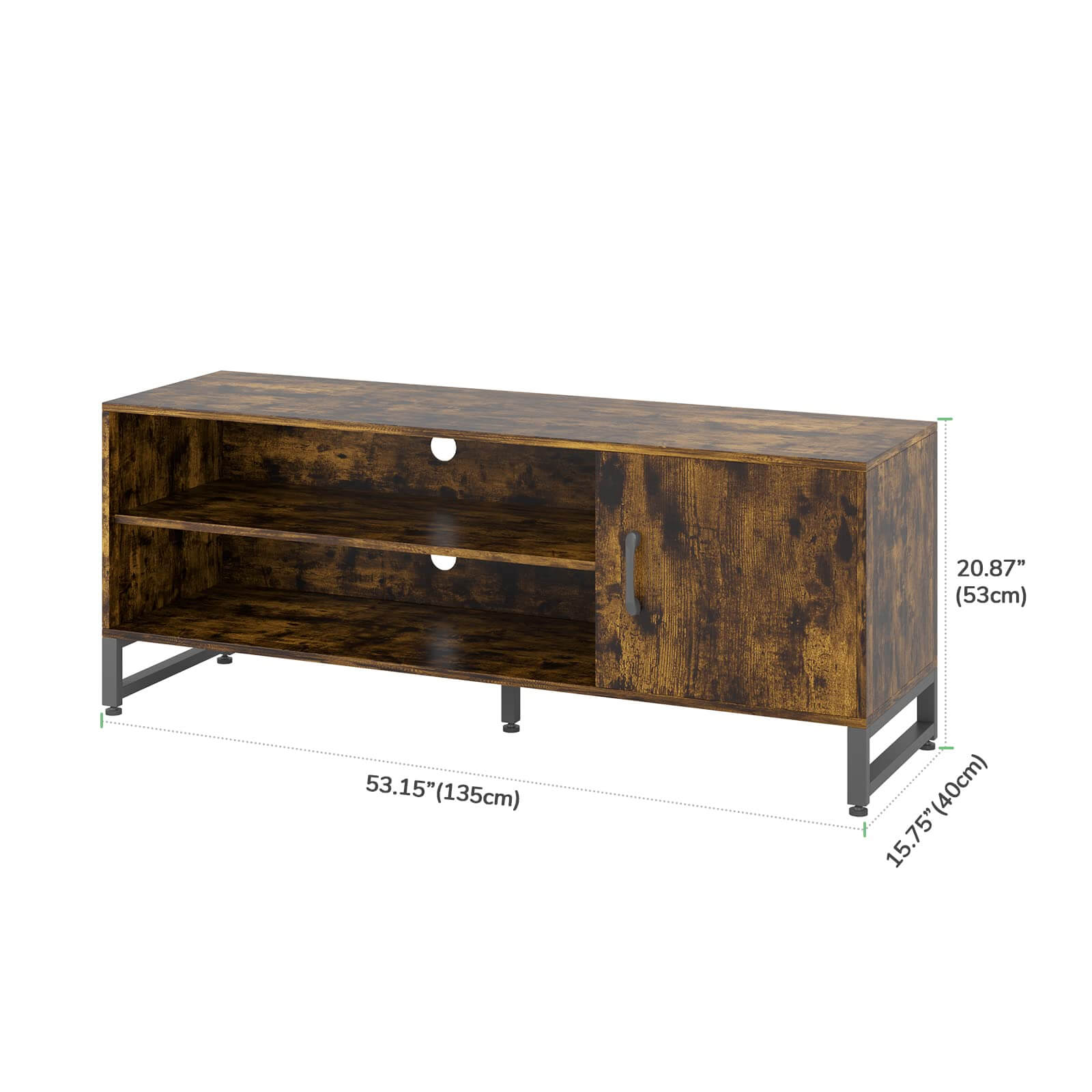 Addition Media Console with Storage Cabinets
