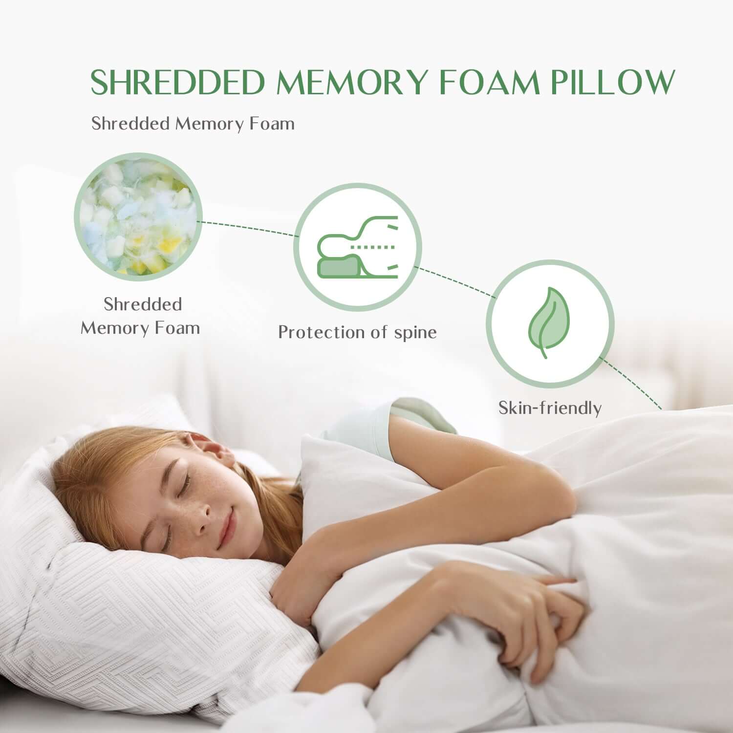 Contoured Good Body Pillow, Shredded Memory Foam