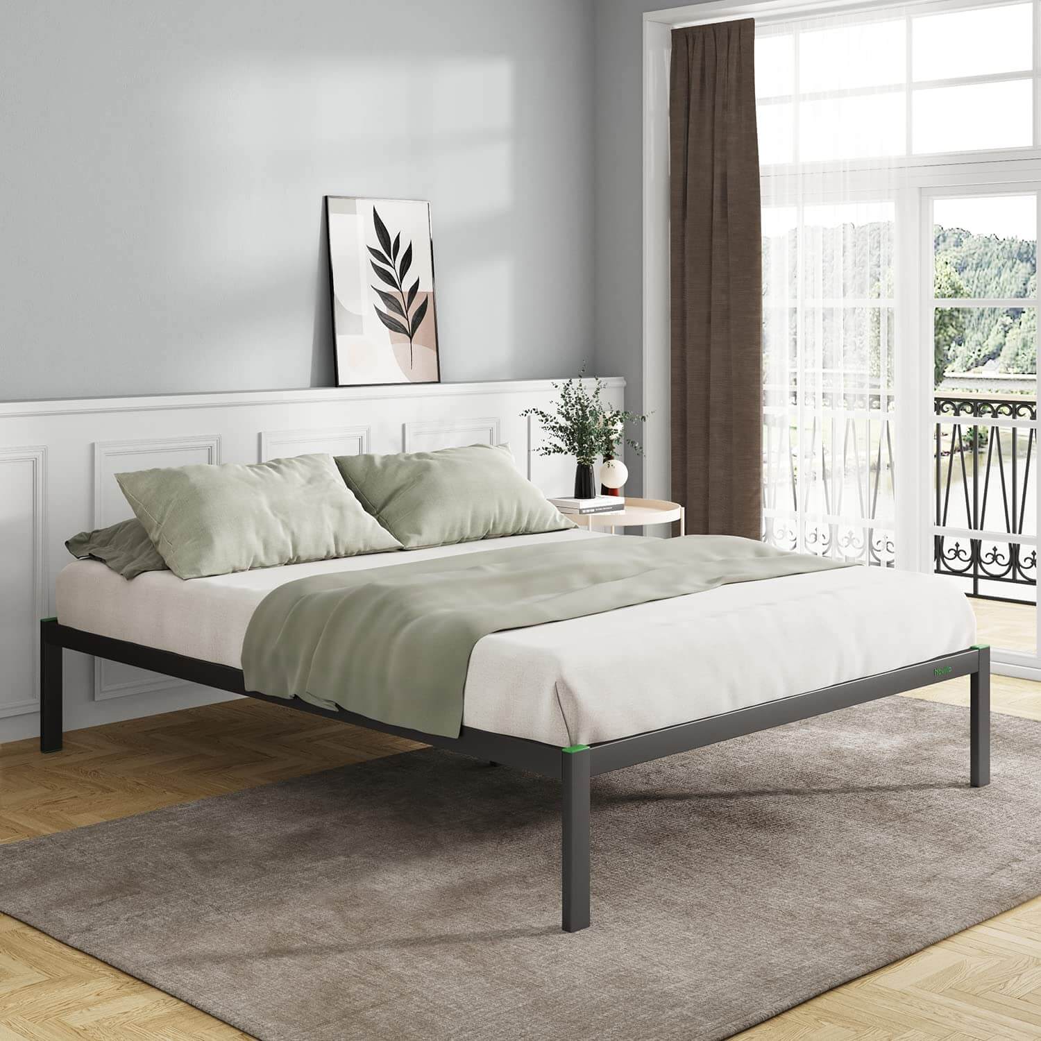 Concise Metal Platform Bed Frame