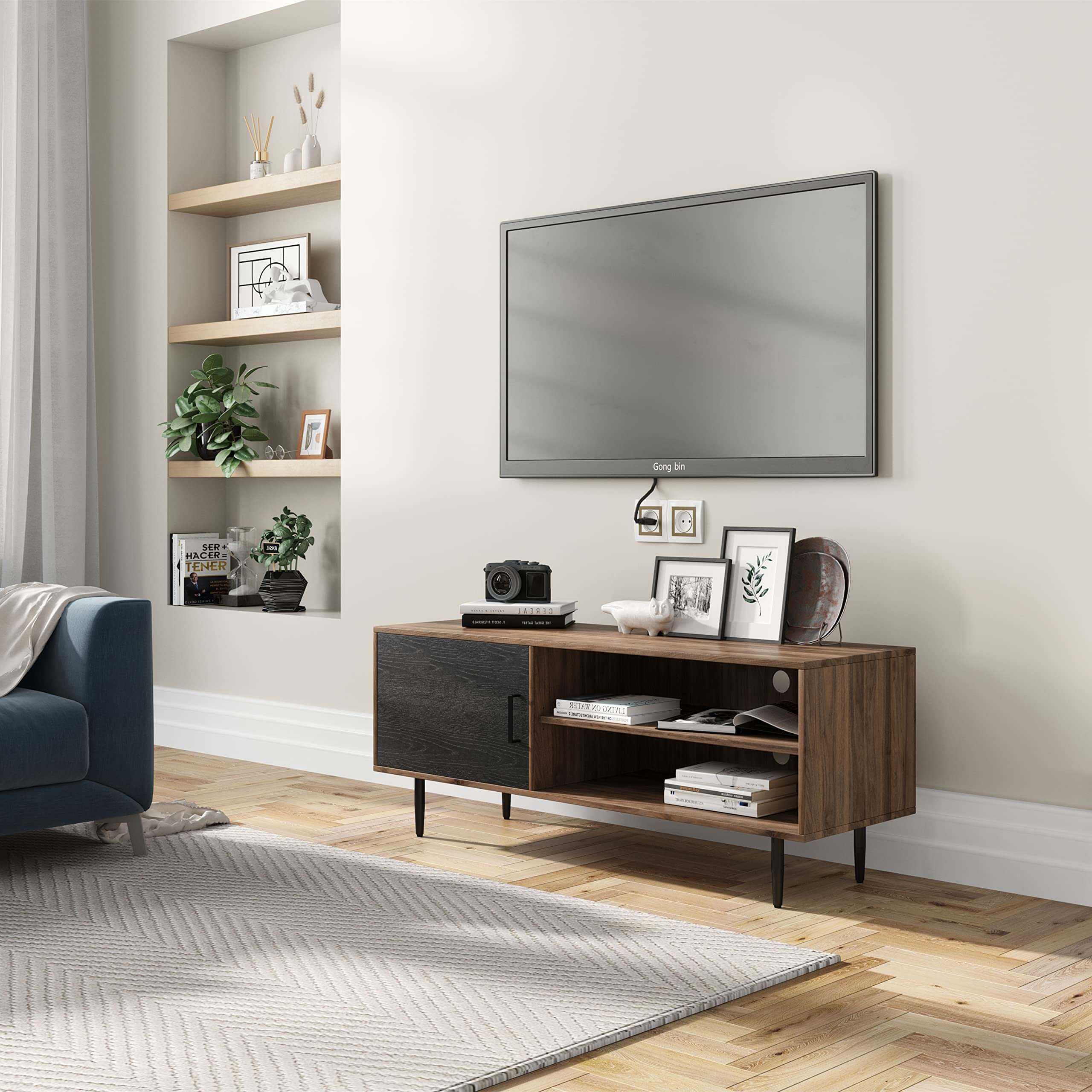 Concise TV Stand with Storage Cabinets