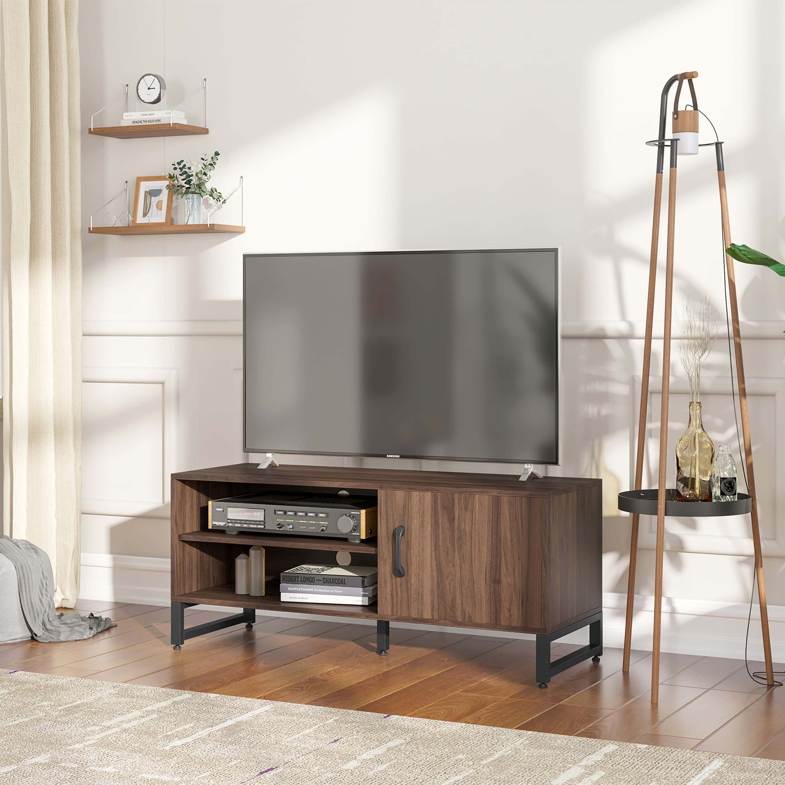 Addition Media Console with Storage Cabinets