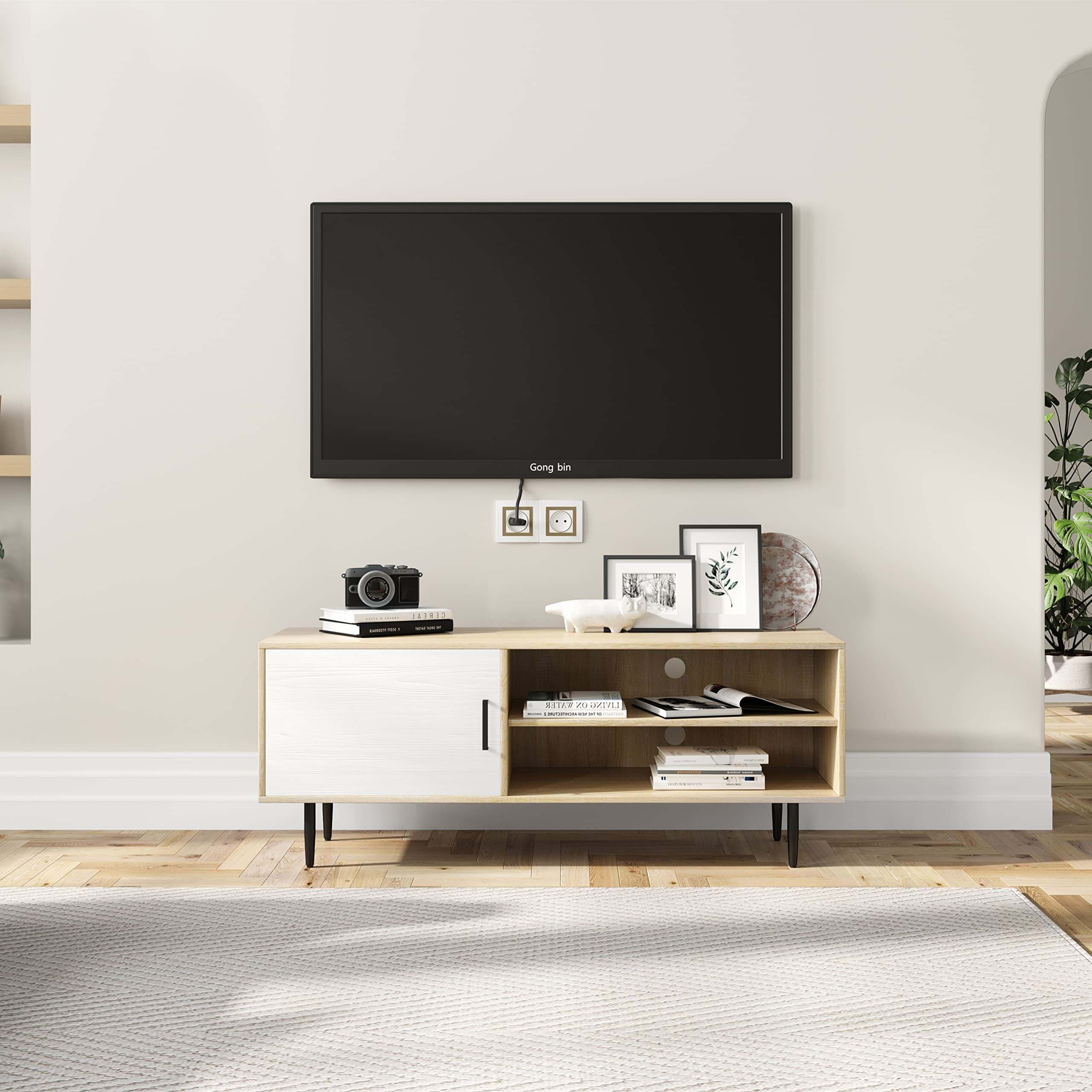 Concise TV Stand with Storage Cabinets